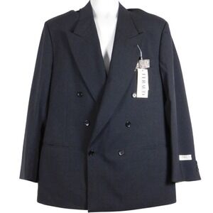 FERAUD Paris Double Breasted‎ Wool Blend Suit Jacket Blazer Dark Gray Sz 44 D31